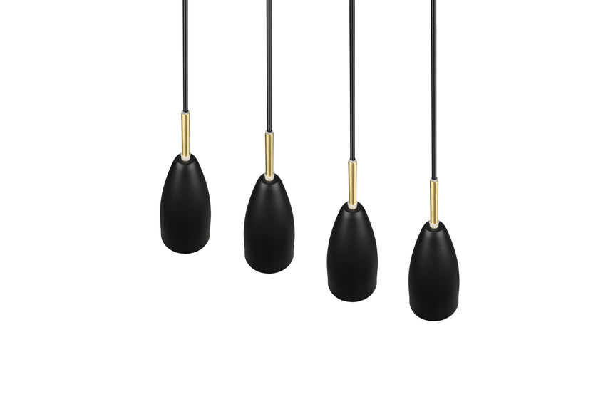 Trio Farin Lámpara colgante de metal estera negra R30694032