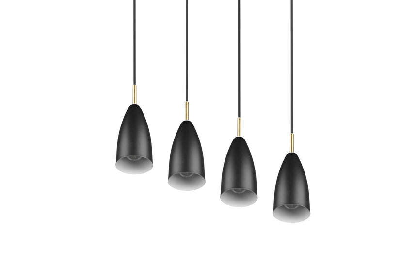 Trio Farin Lámpara colgante de metal estera negra R30694032