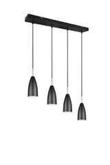 Trio Farin Lámpara colgante de metal estera negra R30694032