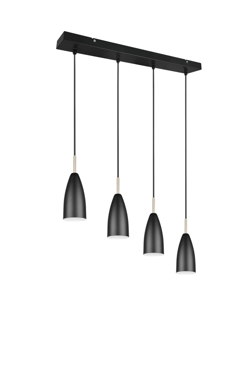 Trio Farin Lámpara colgante de metal estera negra R30694032