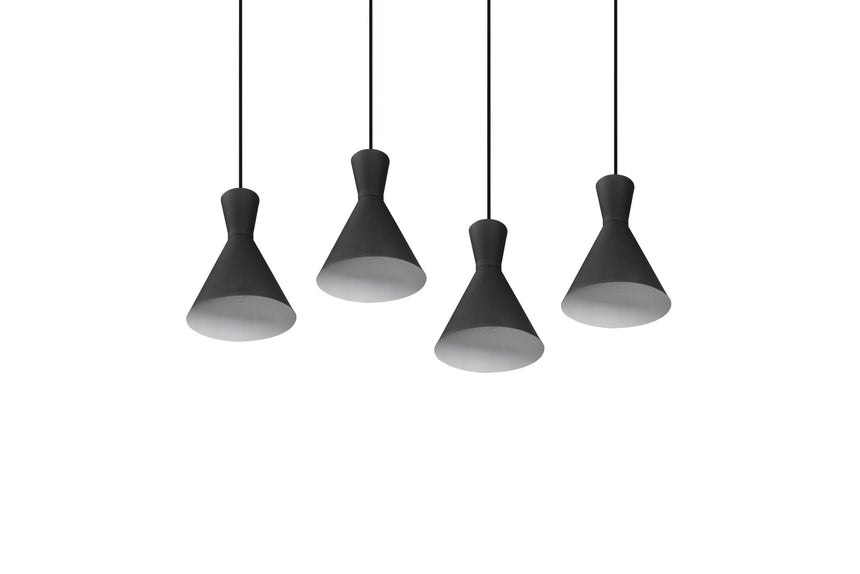 Trio Enzo Lámpara colgante de metal estera negra R30784032
