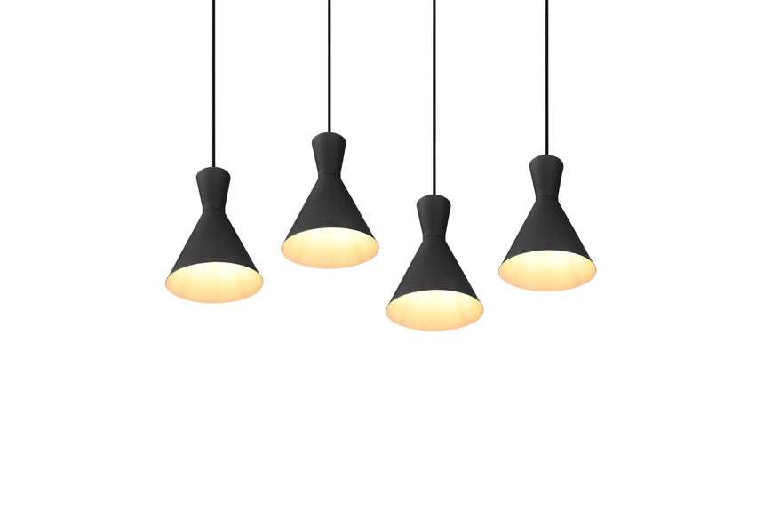 Trio Enzo Lámpara colgante de metal estera negra R30784032