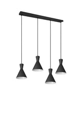 Trio Enzo Lámpara colgante de metal estera negra R30784032