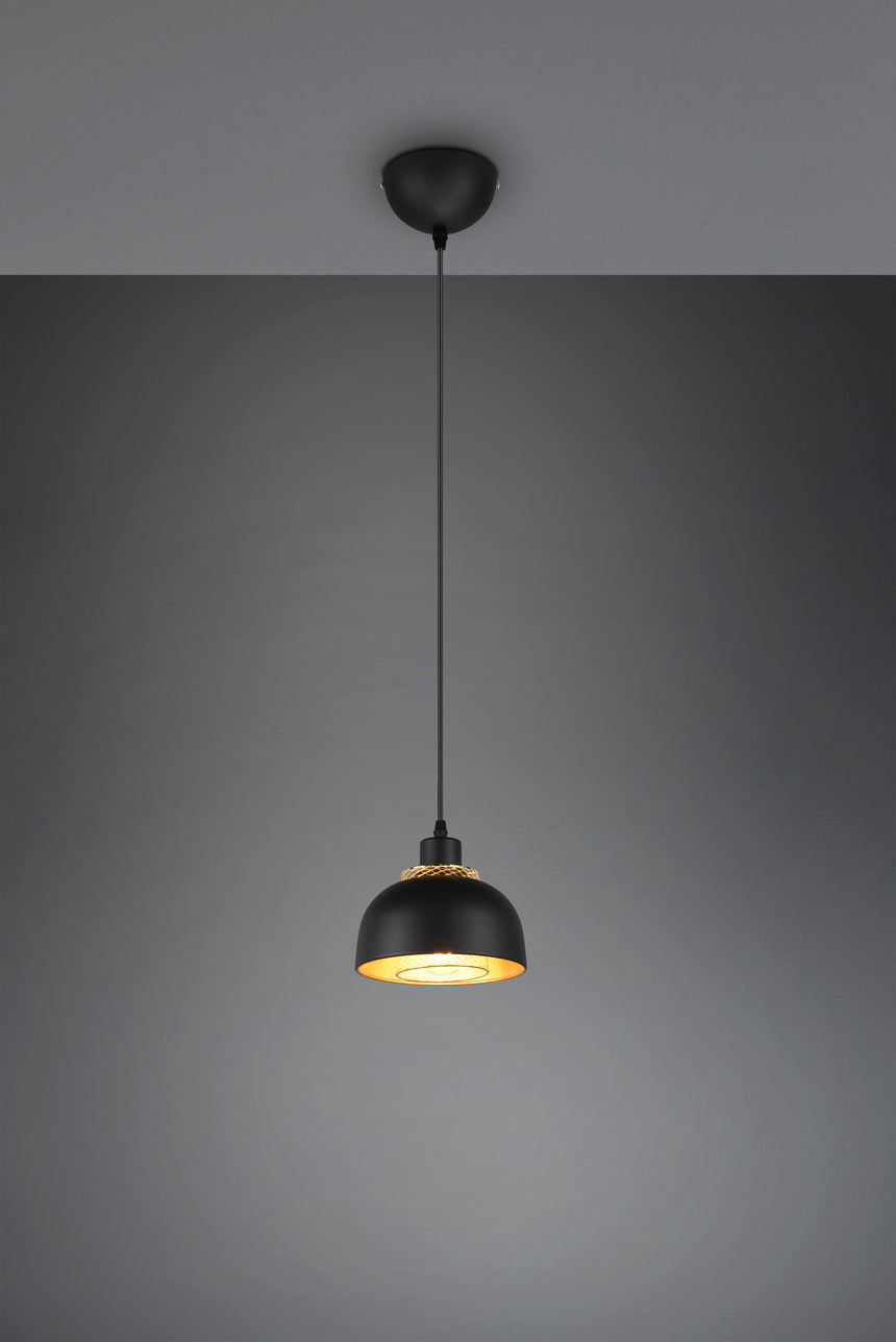 Lámpara de techo colgante Trio Punch LED negro mate 2700K 150cm R30811032