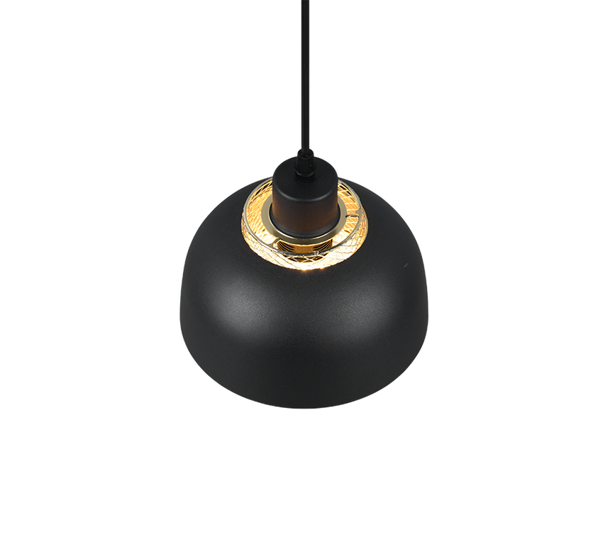 Lámpara de techo colgante Trio Punch LED negro mate 2700K 150cm R30811032