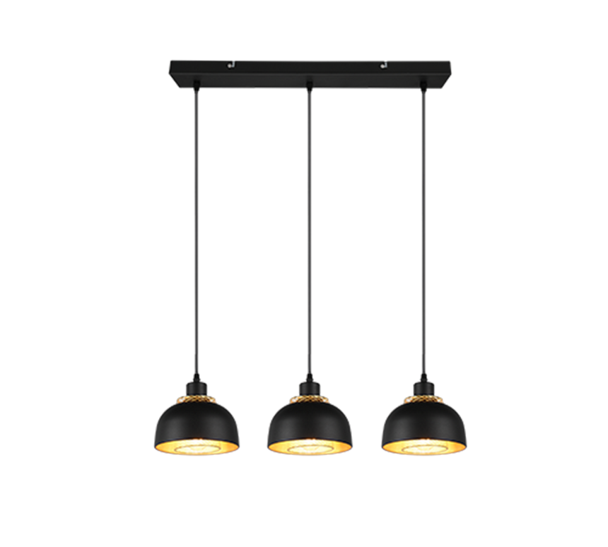 Lámpara de techo colgante Trio Punch LED negro mate 2700K 150cm R30813032