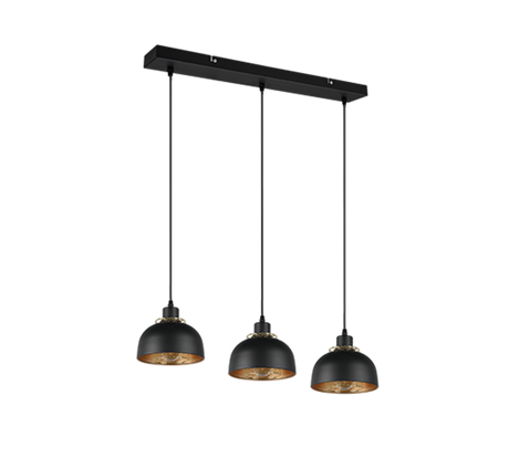 Lámpara de techo colgante Trio Punch LED negro mate 2700K 150cm R30813032