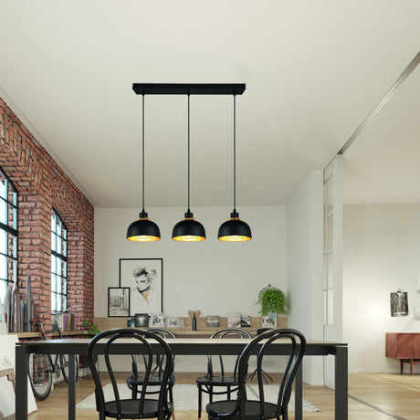 Lámpara de techo colgante Trio Punch LED negro mate 2700K 150cm R30813032