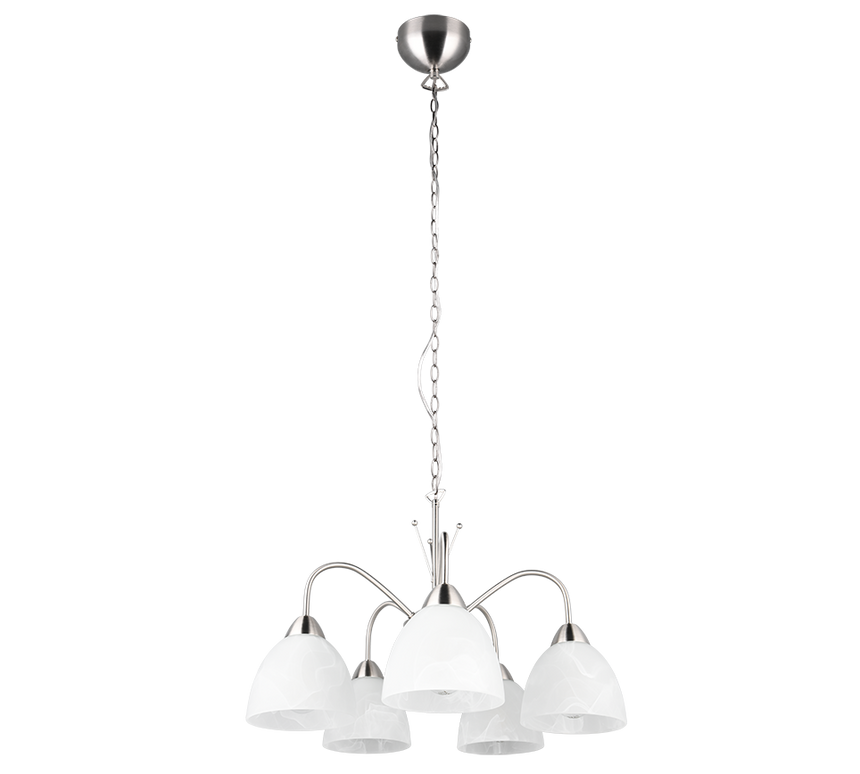 Lámpara de techo colgante Trio Dobby LED níquel mate 3000K 150cm R31055007