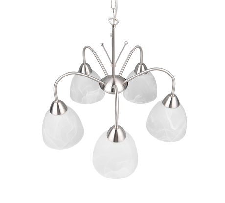 Lámpara de techo colgante Trio Dobby LED níquel mate 3000K 150cm R31055007