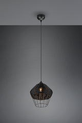 Lámpara de techo colgante Trio Borka LED negro 2700K 150cm R31261902