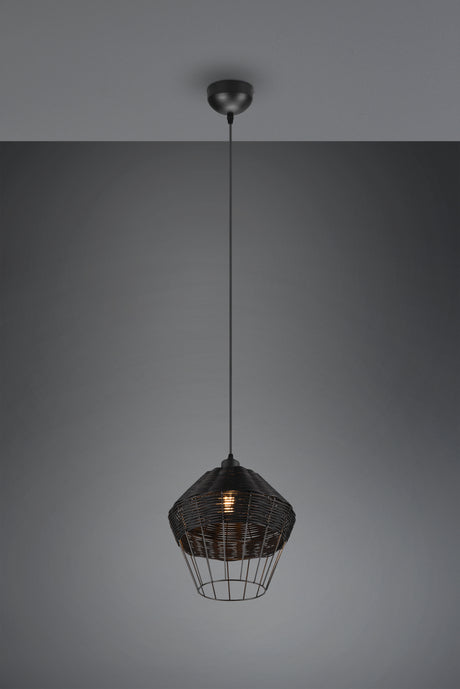 Lámpara de techo colgante Trio Borka LED negro 2700K 150cm R31261902