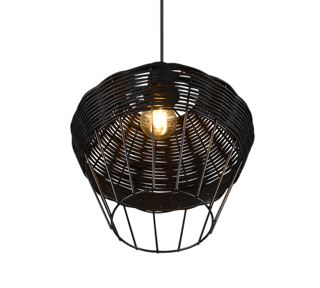 Lámpara de techo colgante Trio Borka LED negro 2700K 150cm R31261902