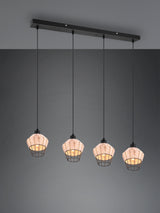 Lámpara de techo colgante Trio Borka 4 luces natural 150cm R31264036