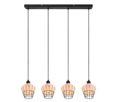 Lámpara de techo colgante Trio Borka 4 luces natural 150cm R31264036