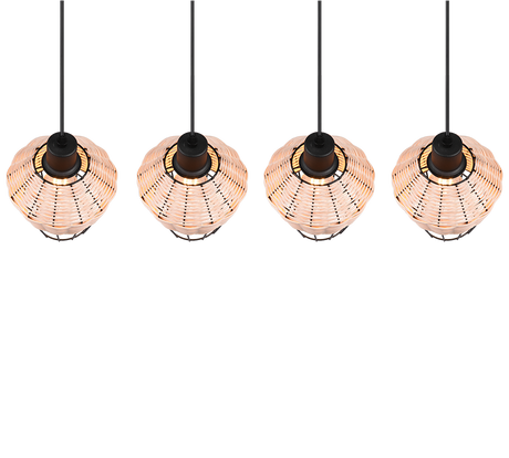 Lámpara de techo colgante Trio Borka 4 luces natural 150cm R31264036