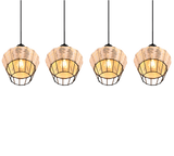 Lámpara de techo colgante Trio Borka 4 luces natural 150cm R31264036