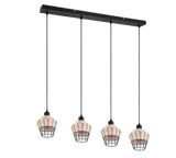 Lámpara de techo colgante Trio Borka 4 luces natural 150cm R31264036