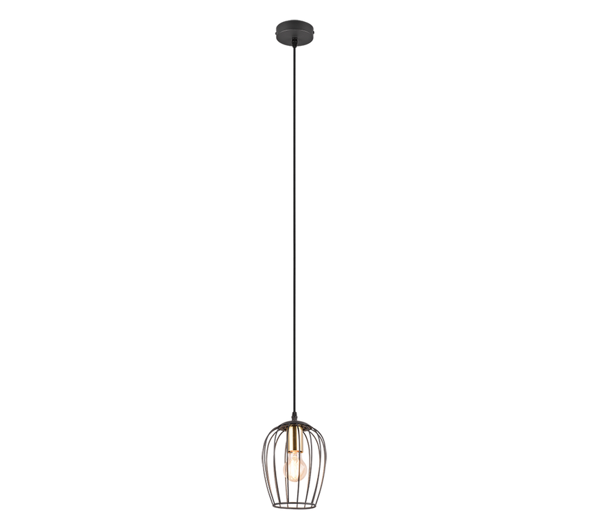 Trio Grid Lámpara colgante metal estera negra R31371032