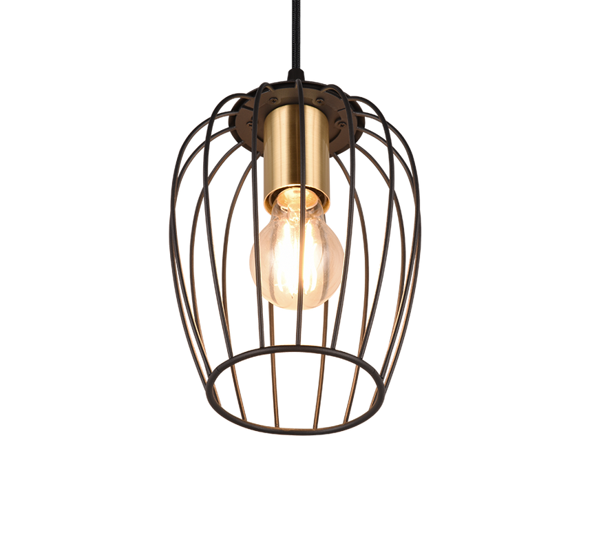 Trio Grid Lámpara colgante metal estera negra R31371032