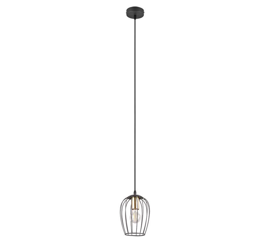 Trio Grid Lámpara colgante metal estera negra R31371032