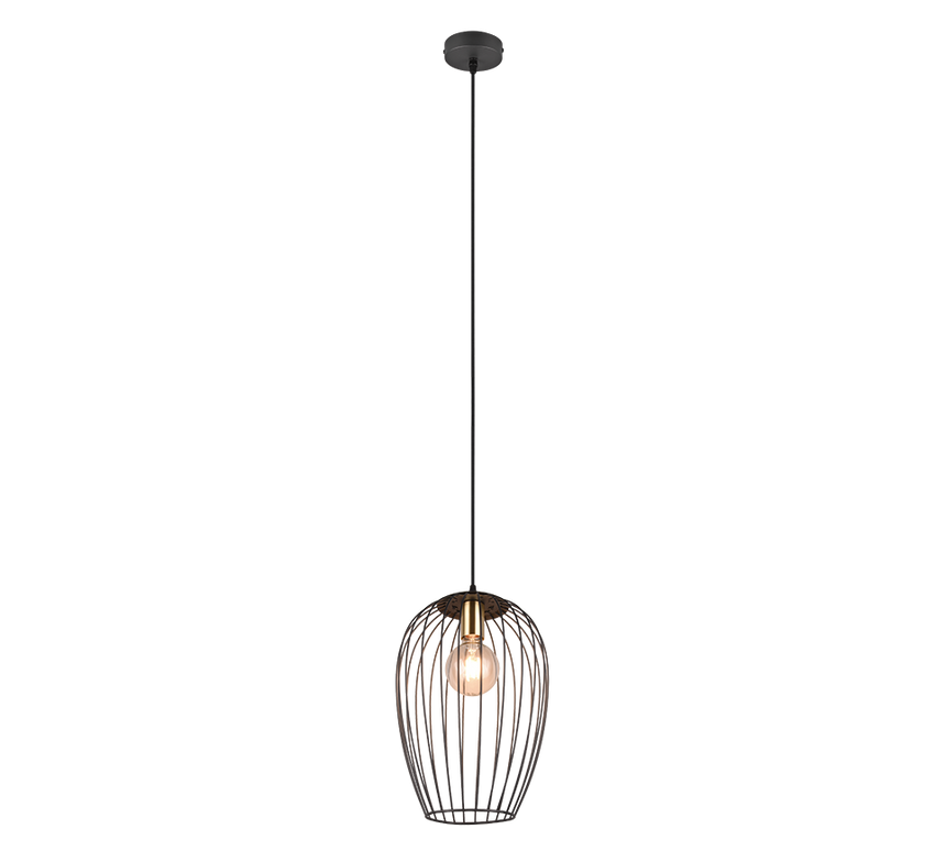Trio Grid Lámpara colgante metal estera negra R31371932