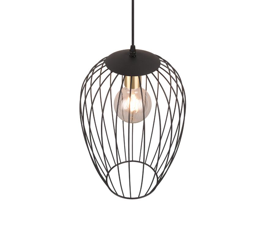 Trio Grid Lámpara colgante metal estera negra R31371932