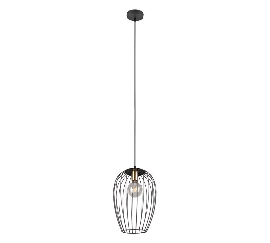 Trio Grid Lámpara colgante metal estera negra R31371932