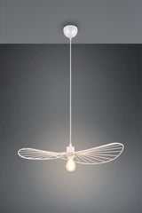 Lámpara de techo colgante Trio Chapeau LED blanco mate 2700K 150cm R31451031