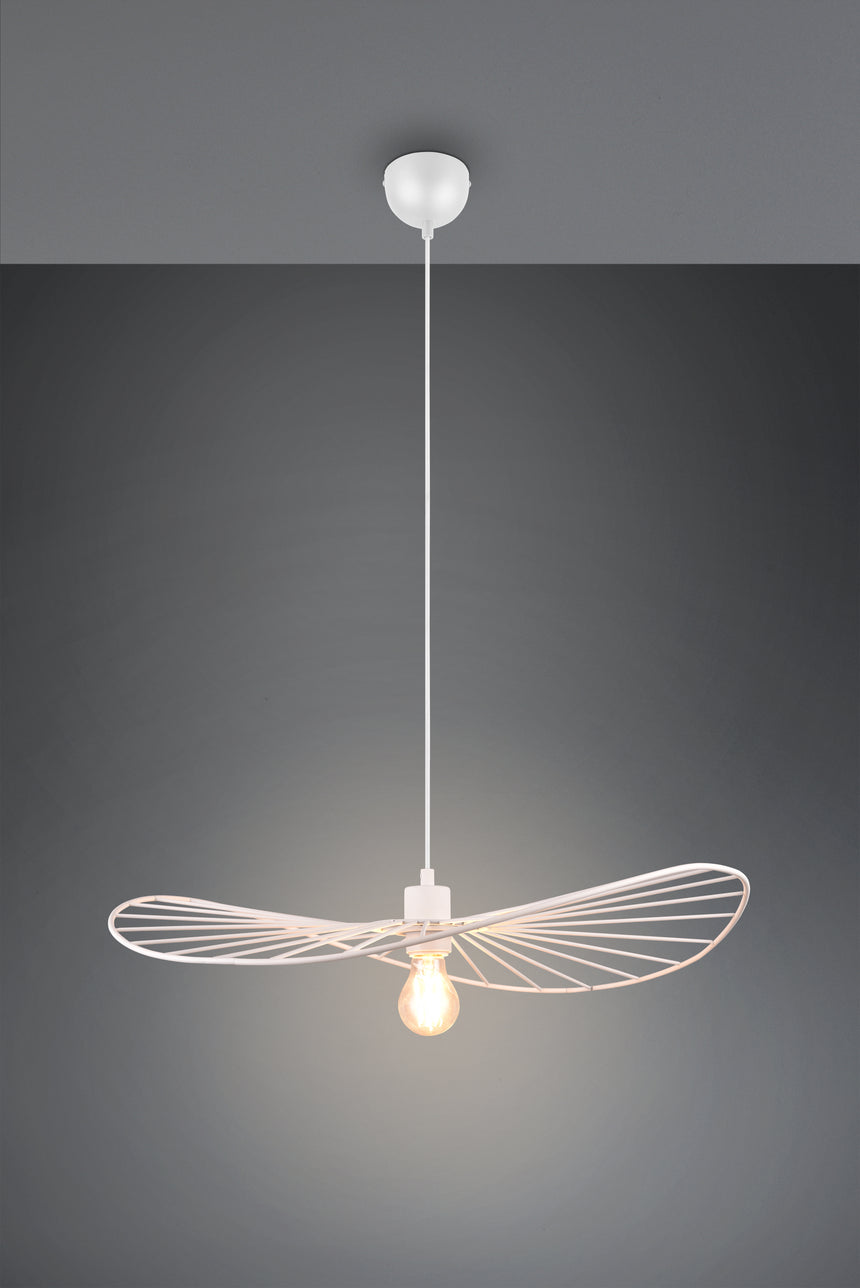 Lámpara de techo colgante Trio Chapeau LED blanco mate 2700K 150cm R31451031