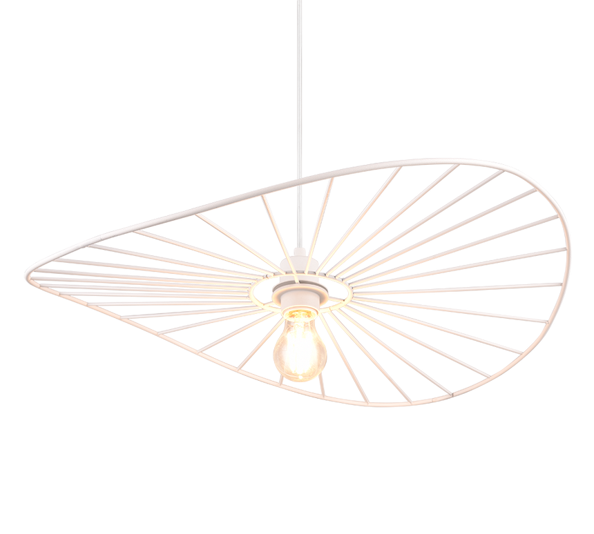 Lámpara de techo colgante Trio Chapeau LED blanco mate 2700K 150cm R31451031