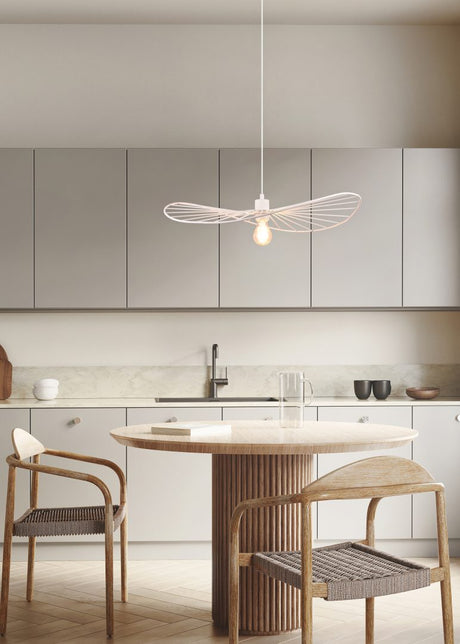 Lámpara de techo colgante Trio Chapeau LED blanco mate 2700K 150cm R31451031