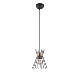 Lámpara de techo colgante Trio Rod LED negro y dorado 2700K 150cm R31531080
