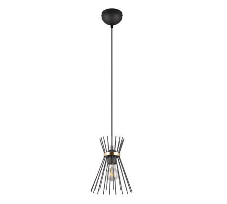 Lámpara de techo colgante Trio Rod LED negro y dorado 2700K 150cm R31531080