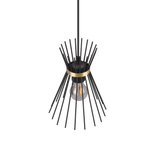 Lámpara de techo colgante Trio Rod LED negro y dorado 2700K 150cm R31531080