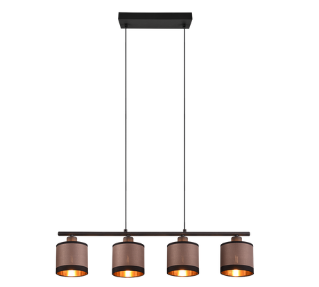 Lámpara de techo colgante Trio Davos LED negro mate 2700K 150cm R31554041