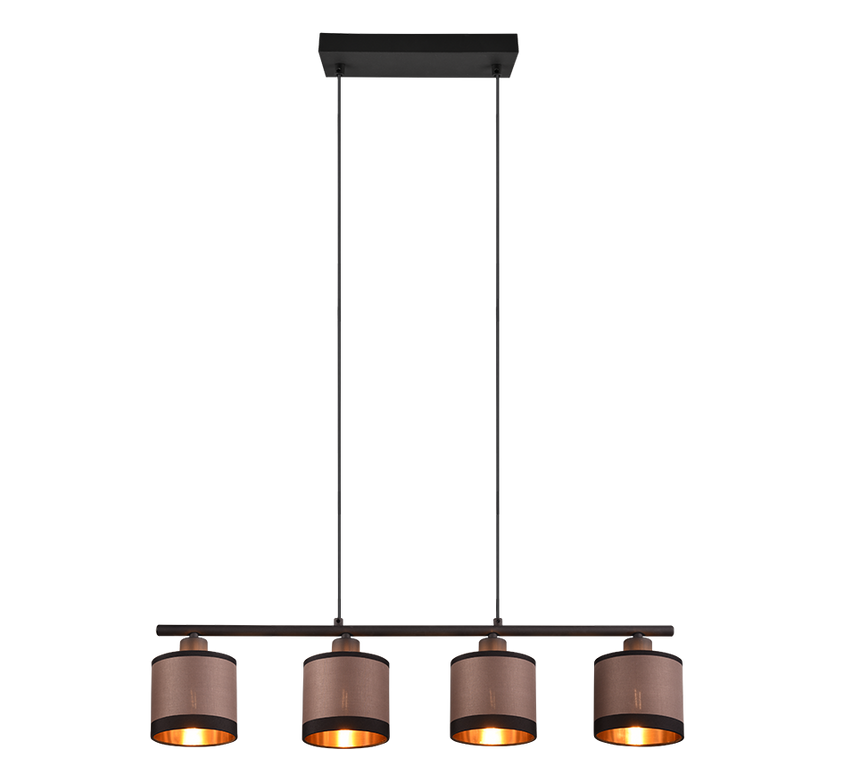 Lámpara de techo colgante Trio Davos LED negro mate 2700K 150cm R31554041