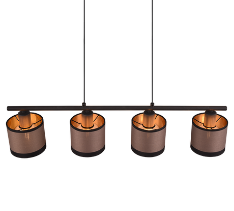 Lámpara de techo colgante Trio Davos LED negro mate 2700K 150cm R31554041
