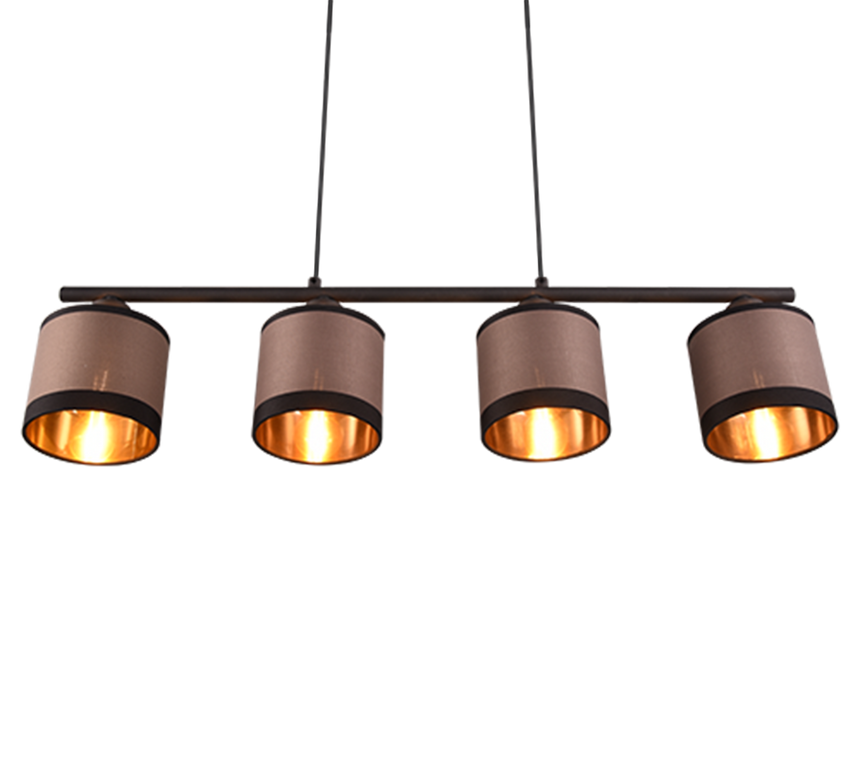 Lámpara de techo colgante Trio Davos LED negro mate 2700K 150cm R31554041