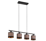 Lámpara de techo colgante Trio Davos LED negro mate 2700K 150cm R31554041