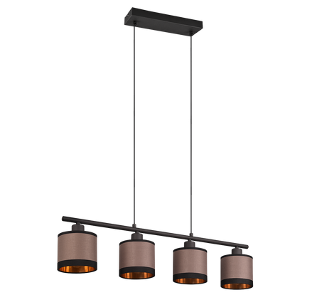 Lámpara de techo colgante Trio Davos LED negro mate 2700K 150cm R31554041