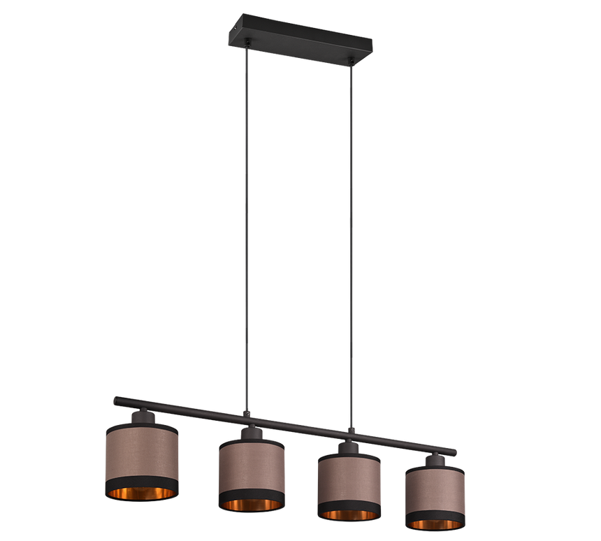 Lámpara de techo colgante Trio Davos LED negro mate 2700K 150cm R31554041
