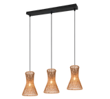 Lámpara de techo colgante Trio Bijou 3 luces negro mate 150cm R31833026