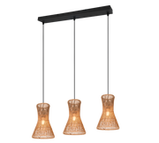 Lámpara de techo colgante Trio Bijou 3 luces negro mate 150cm R31833026