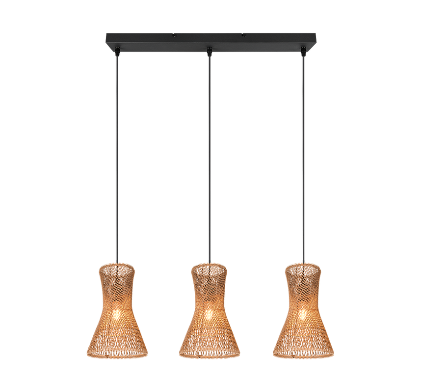 Lámpara de techo colgante Trio Bijou 3 luces negro mate 150cm R31833026 - vista 2