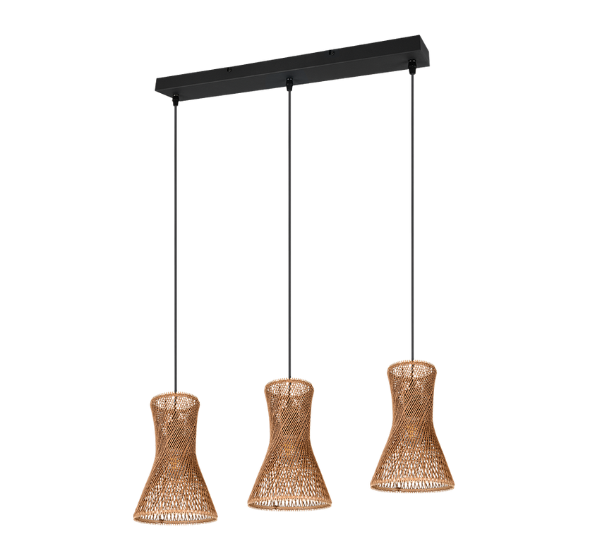 Lámpara de techo colgante Trio Bijou 3 luces negro mate 150cm R31833026 - vista 5