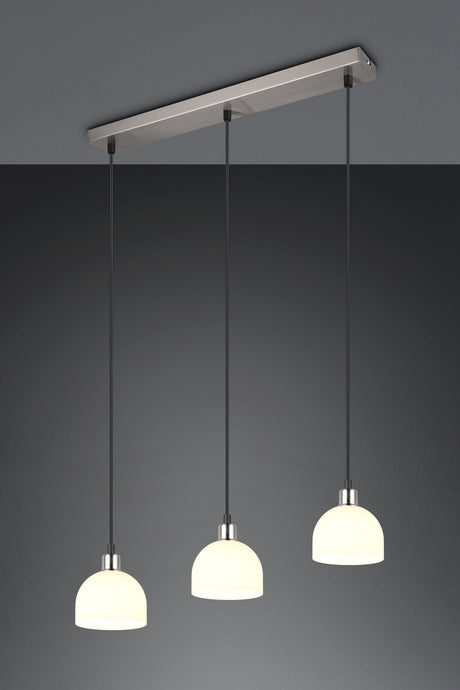 Lámpara de techo colgante Trio Molly LED níquel mate 3000K 150cm R31863007
