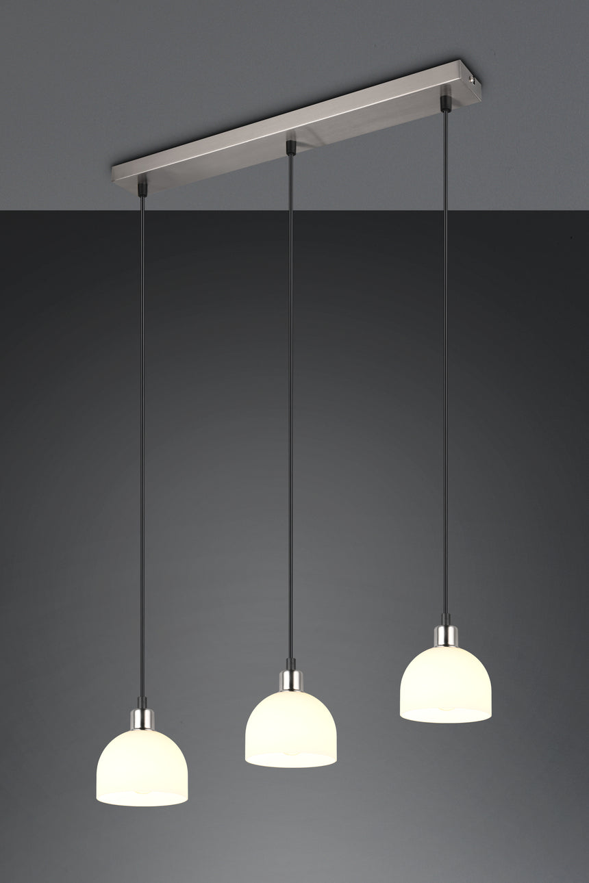 Lámpara de techo colgante Trio Molly LED níquel mate 3000K 150cm R31863007