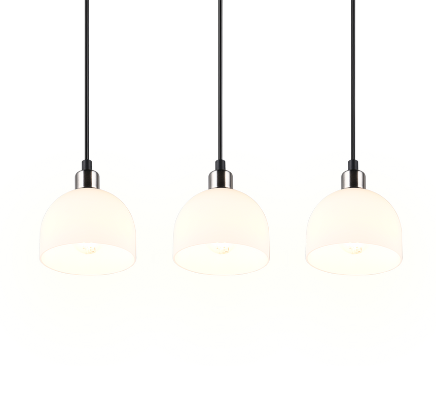 Lámpara de techo colgante Trio Molly LED níquel mate 3000K 150cm R31863007