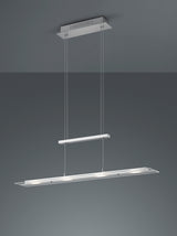 Lámpara de techo colgante Trio Milos LED níquel mate 3000K 170cm R32004107